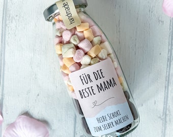 Muttertag - Geschenk aus der Küche  I Do it yourself Geschenk im Glas I Personalisierbar I Heiße Schokolade, Milchreis oder Mandeln