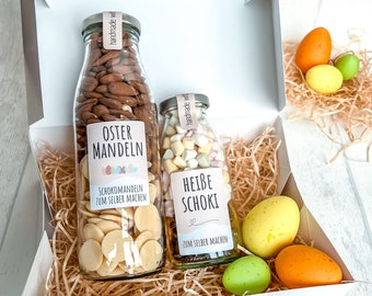 DIY Oster Geschenkset: Oster Mandeln & heiße Schokolade zum Selber machen