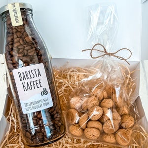 Geschenkset mit Kaffeebohnen & Amarettini I Geschenkidee für Kaffee- und Espressoliebhaber
