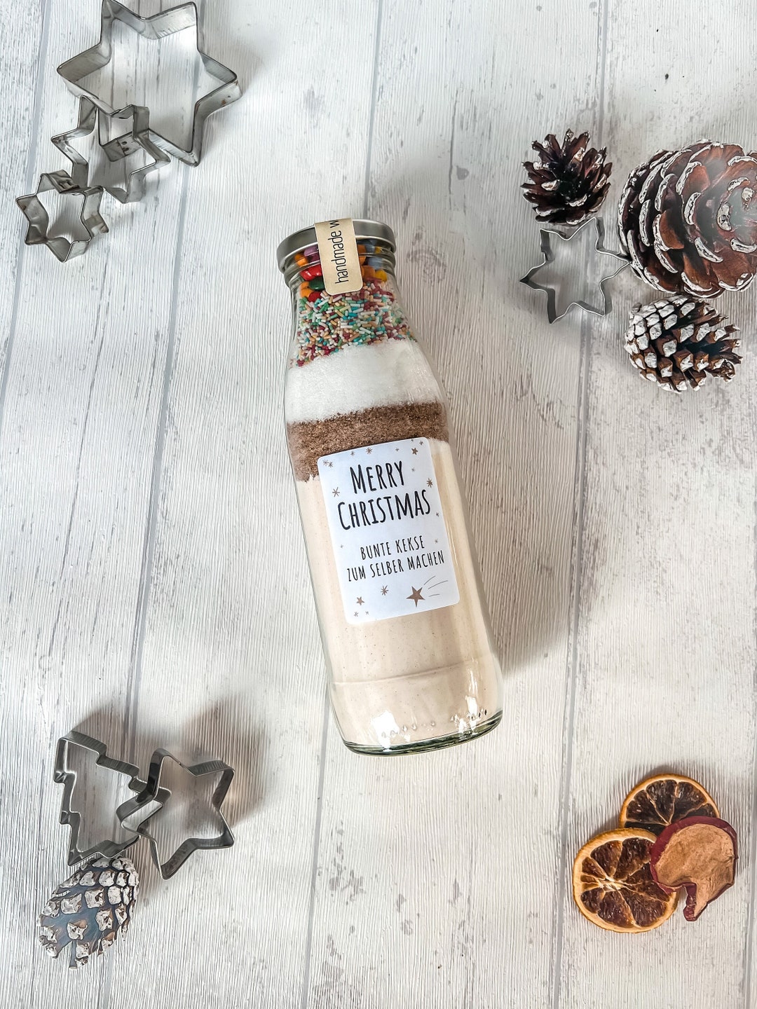 Bunte Weihnachtskekse zum Selber machen I DIY Backmischung für