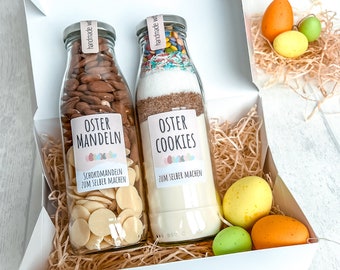 Geschenkset zu Ostern: Oster Cookies & Schokomandeln im Glas
