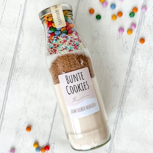 Backmischung für Kekse im Glas | Bunte Cookies zum Selber machen | Do it yourself Geschenk