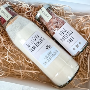 Einzug &quot;Brot & Salz&quot; Geschenkset I Einweihungsgeschenk I Grillbrot zum Selber machen und Kristallsalz