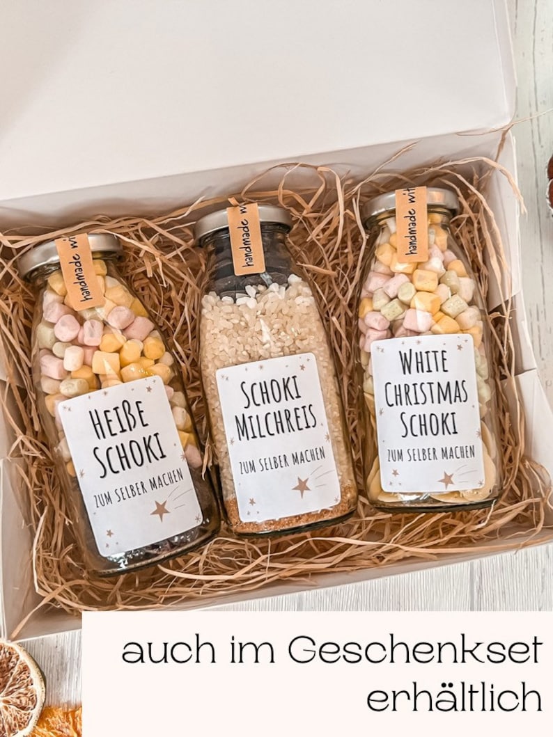 DIY Weihnachtsmischungen im Glas I Heiße Schoki, Schoko Milchreis und ...