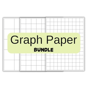 3 tailles - 1 à 2 pouces - carrés de 3/4 de pouce - Papier millimétré - Papier quadrillé