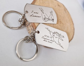 Personalized key ring | Valentine's Day key ring | Personalized Gift | Gift for him her Valentine's Day Valentine's Day gift for men