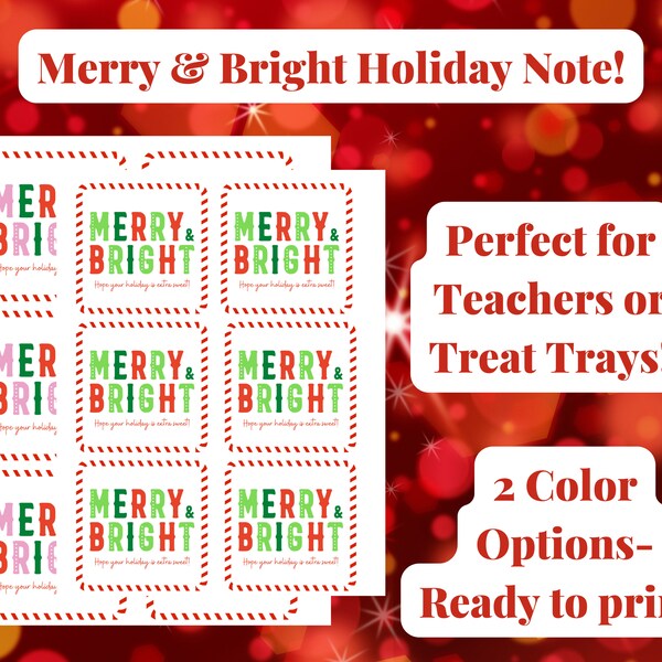 Merry & Bright Holiday Treat Note