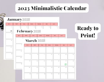 2023 Minimalistic Calendar