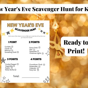 New Year&#39;s Ever Scavenger Hunt for Kids