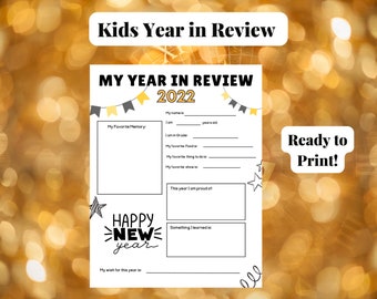 Kids Printable Year in Review New Year Kids Activities New Year ...