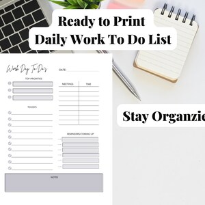 Work Day To Do List