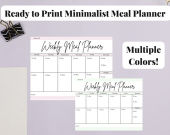 Minimalistic Weekly Meal Plan
