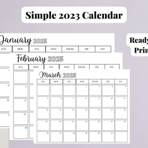 Simple 2023 Black & White Calendar