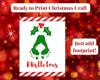 MistleTOES Holiday Foot print Craft