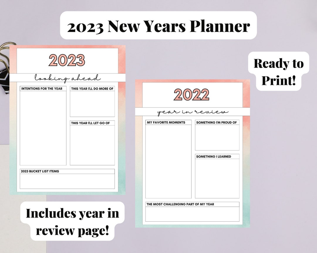 2022 Year in Review & New Year's Planner - Etsy