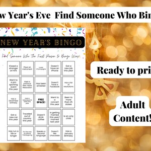 New Year&#39;s Eve &quot;Find Someone Who&quot; Bingo Game