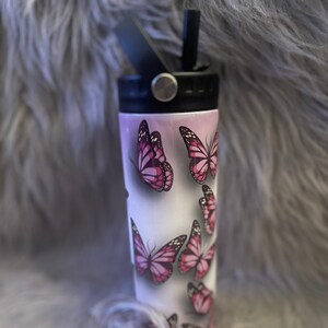 20oz straw lid straight double wall stainless steel tumbler/butterfly tumbler/will customize to design of your choice