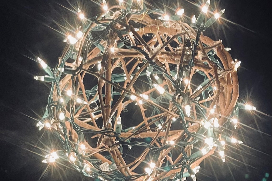 Grapevine Lighted Ball Etsy