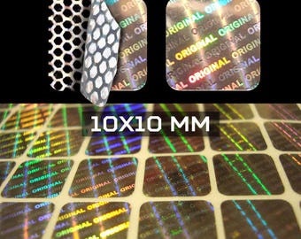 Warranty seals hologram tamper proof labels 0.4x0.4 inch (10x10 mm)