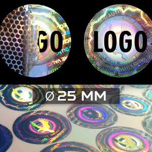 Custom print warranty seals hologram tamper proof round labels 1 inch (25 mm)