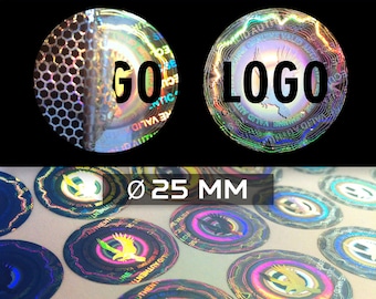 Sellos holográficos personalizados para garantía, seguridad, etiquetas adhesivas, pegatinas de seguridad Ø 25 mm (1 pulgada)