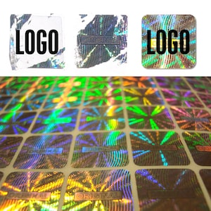 Custom hologram seals for warranty, security, tamper evident stickers 15 x 15 mm (0.6 x 0.6 inch)