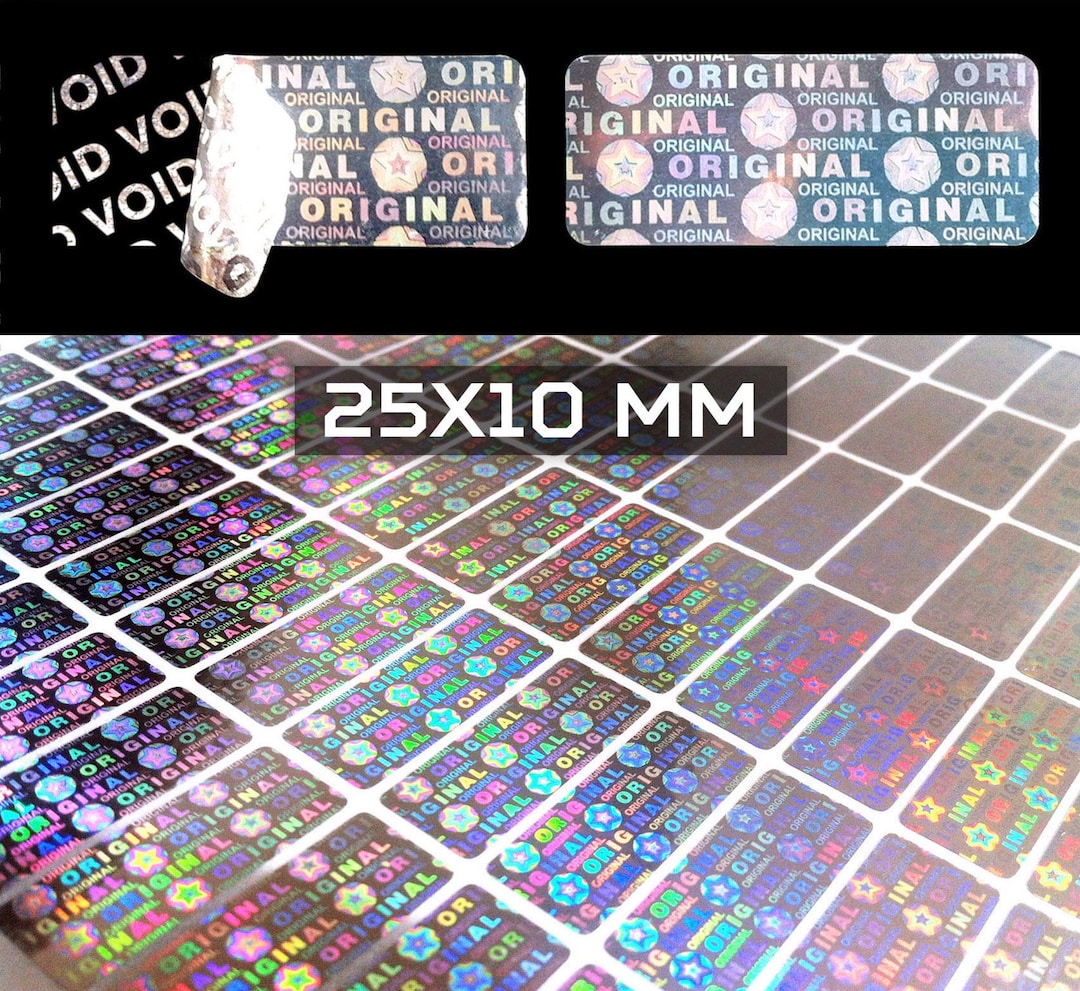 Hologram Seals, Security, Tamper Evident Stickers, 25 X 10 Mm (1 X 0.4 ...