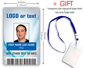 Tarjeta de identificación de empleado de membresía de plástico PVC hecha a medida, tarjeta personalizada