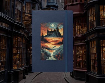 Hardcover dagboek van Hogwarts Skyline, Magical Wizard Diary
