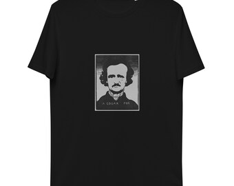 Donkere elegantie: Edgar Allan Poe biologisch katoenen zwart overhemd – gotische poëzie in duurzame stijl