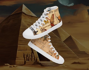 Handgemaakte sneakers uit de Egyptische mythologie – Custom Book of the Dead-schoenen