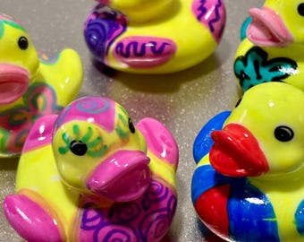 Hand Painted Lucky Ducks: Miniature Resin Toy, Cruise/Jeep Gift