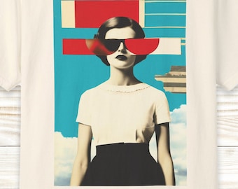 Retro Art T Shirt | Off White Tees | Vintage Aesthetic