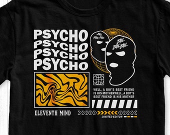 Psycho T-Shirt, Eleventh Mind Graphic Tee, Streetwear Brand, Trippy T-Shirts