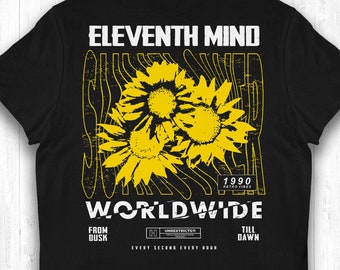 Sunflower T-Shirt, Eleventh Mind Graphic Tee, Streetwear Brand