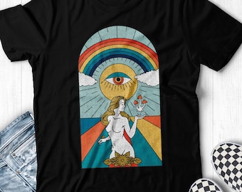 Retro Psychedelic T-Shirt, Trippy Graphic Tees