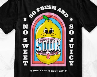 Sour Lemon T-Shirt, Retro Graphic Tees