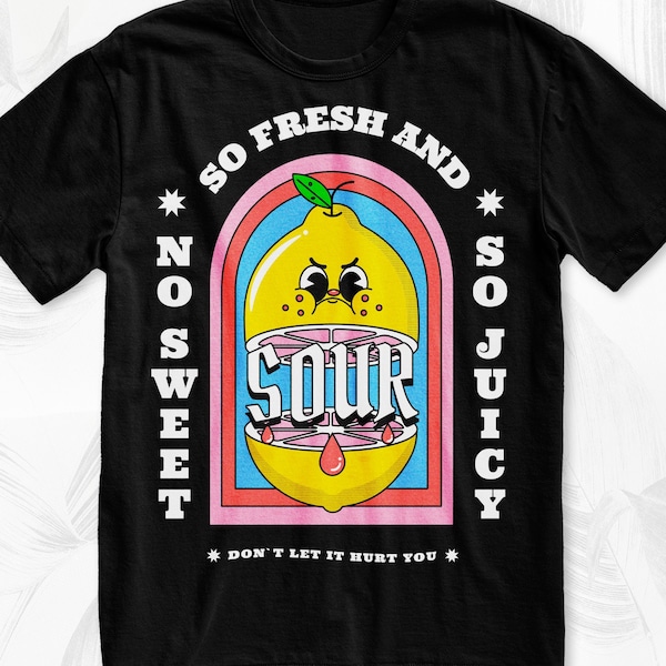 Sour Lemon T-Shirt, Retro Graphic Tees