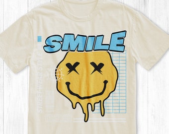 Smile Streetwear Smiley T-shirt, Graphic Tee - Etsy
