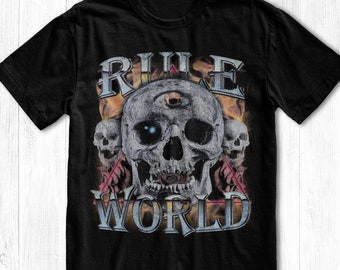 Rule The World T-Shirt | Vintage Streetwear Tee, Skull Shirts, Cool Graphic Tees