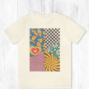 Retro Psychedelic Happy T-Shirt, Trippy Graphic Tees