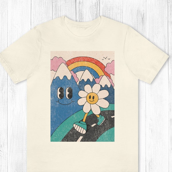 T-shirt psychédélique Retro Flower, T-shirts graphiques trippy