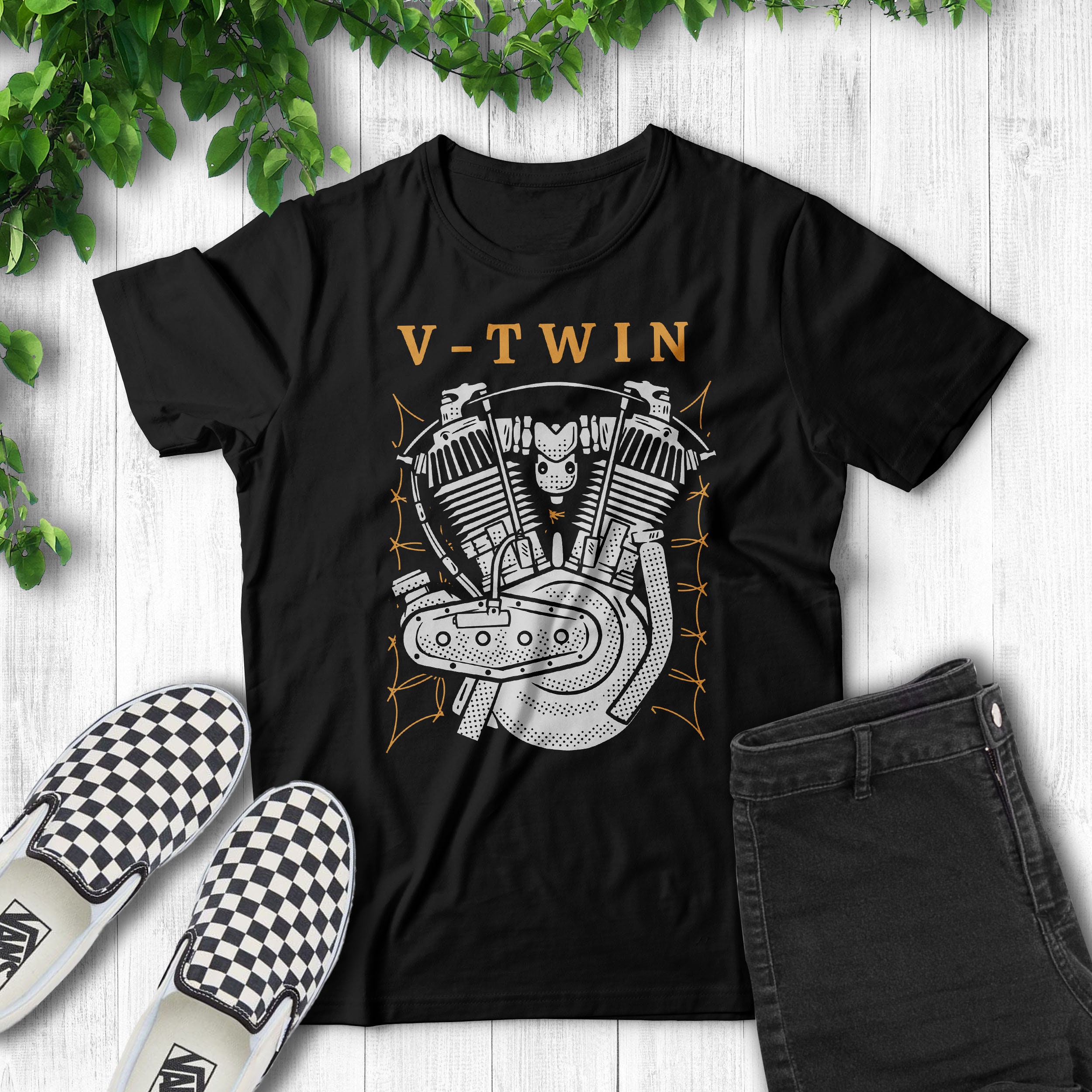 Classic Motorcycle T-shirt, Biker Graphic Tees, V-twin - Etsy