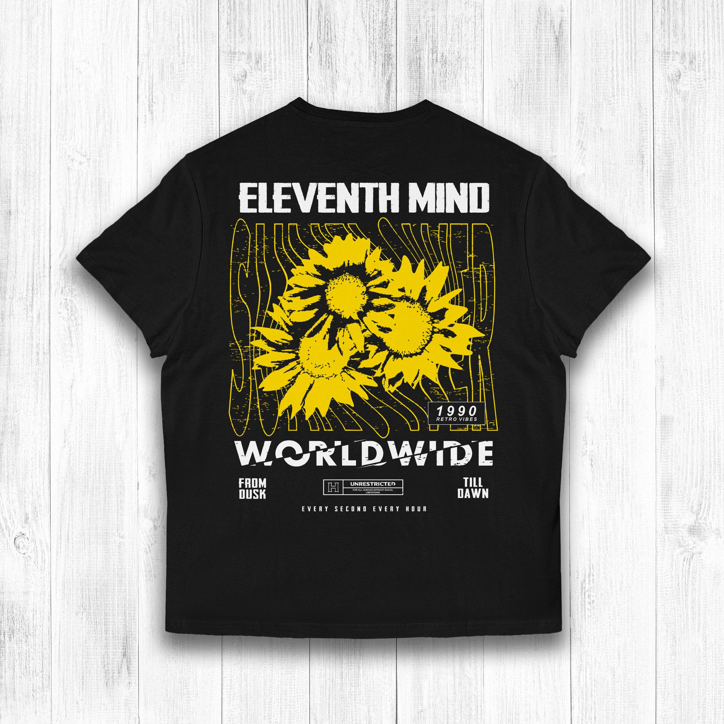 Sunflower T-shirt, Eleventh Mind Graphic Tee, Streetwear Brand - Etsy