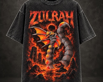 Zulrah Magma Acid Wash T-Shirt – Heavyweight Oversized OSRS Boss Graphic Tee