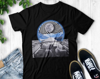トリッピーアートTシャツ、ヴィンテージアートグラフィックTシャツ