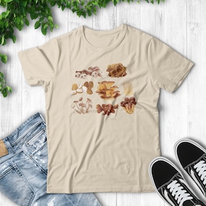 Mushroom Shirt in Natural, Mushroom Graphic Tees