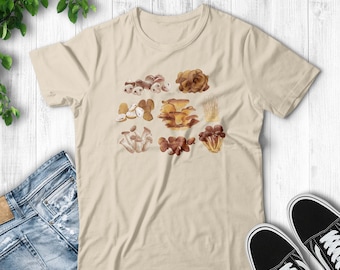 Mushroom Shirt in Natural, Mushroom Graphic Tees