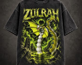 Zulrah Serpentine Acid Wash T-Shirt – Heavyweight Oversized OSRS Boss Graphic Tee
