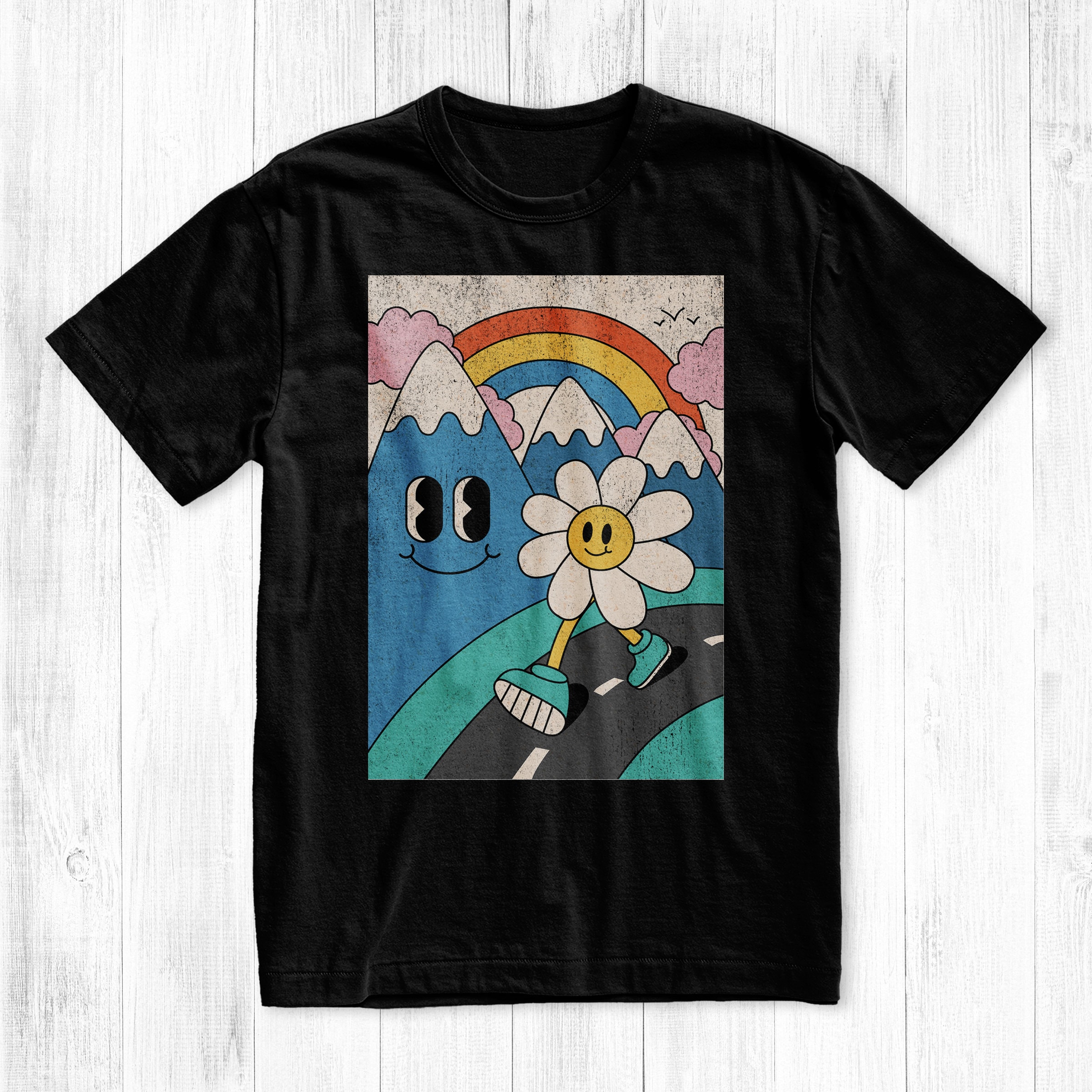 Retro Flower Psychedelic T-shirt, Trippy Graphic Tees - Etsy